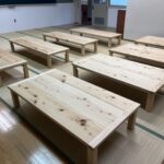 長崎県産ヒノキを使用した折り畳みテーブル・学習棚 製作